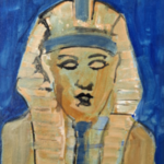 Acryl schilderij, Maya Wildevuur, Ramses II / Egypte, 2002